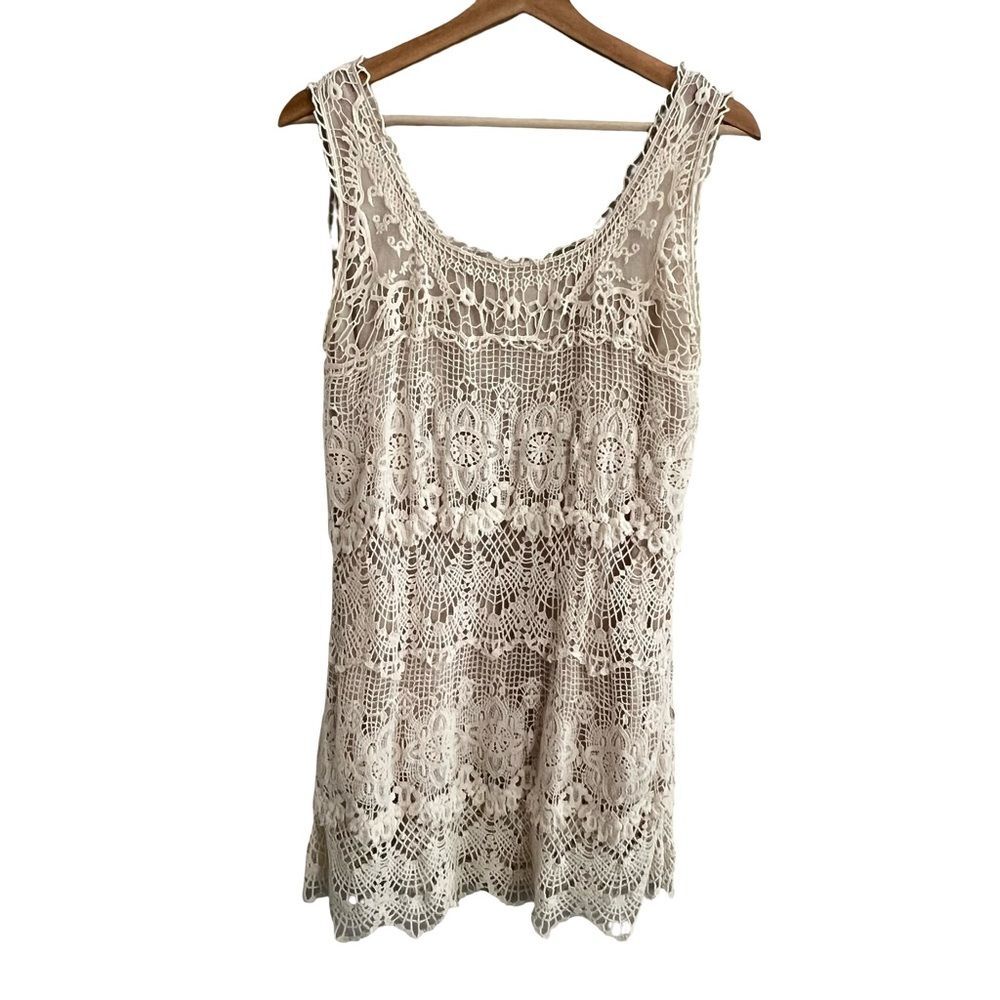 Dress Barn Womens Boho Crochet Dress Size M Beachy Festival Cottagecore Coastal